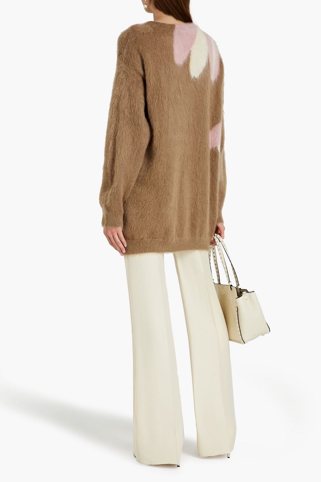 VALENTINO GARAVANI Embroidered intarsia mohair-blend sweater