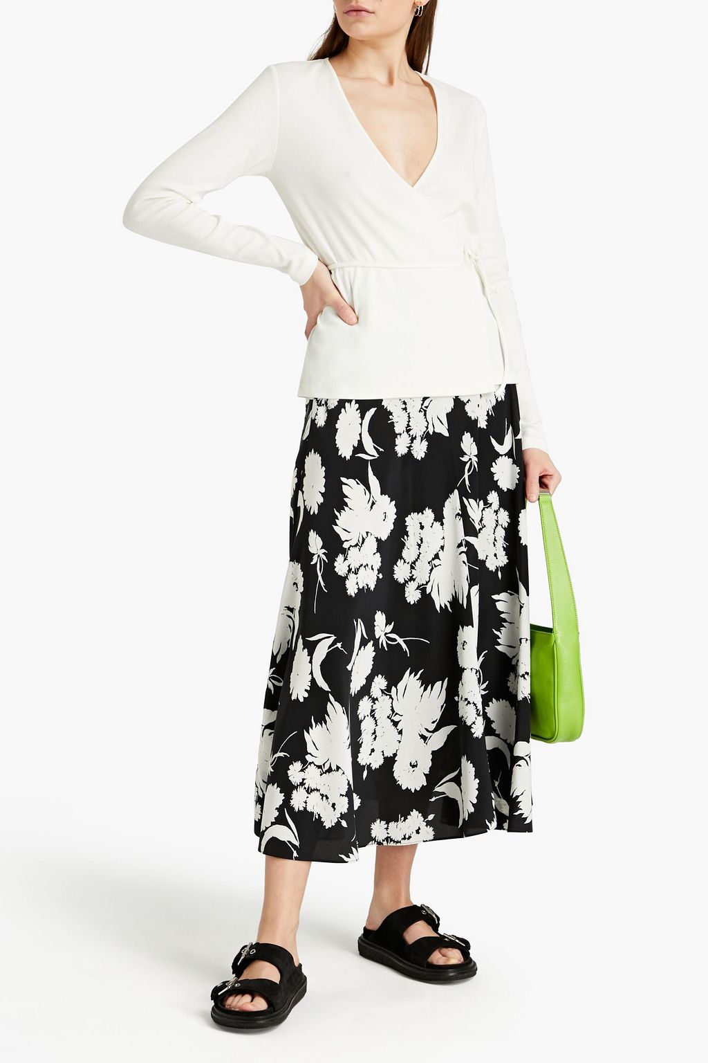 SAMSØE Φ SAMSØE Sarai ribbed organic cotton-blend jersey wrap top