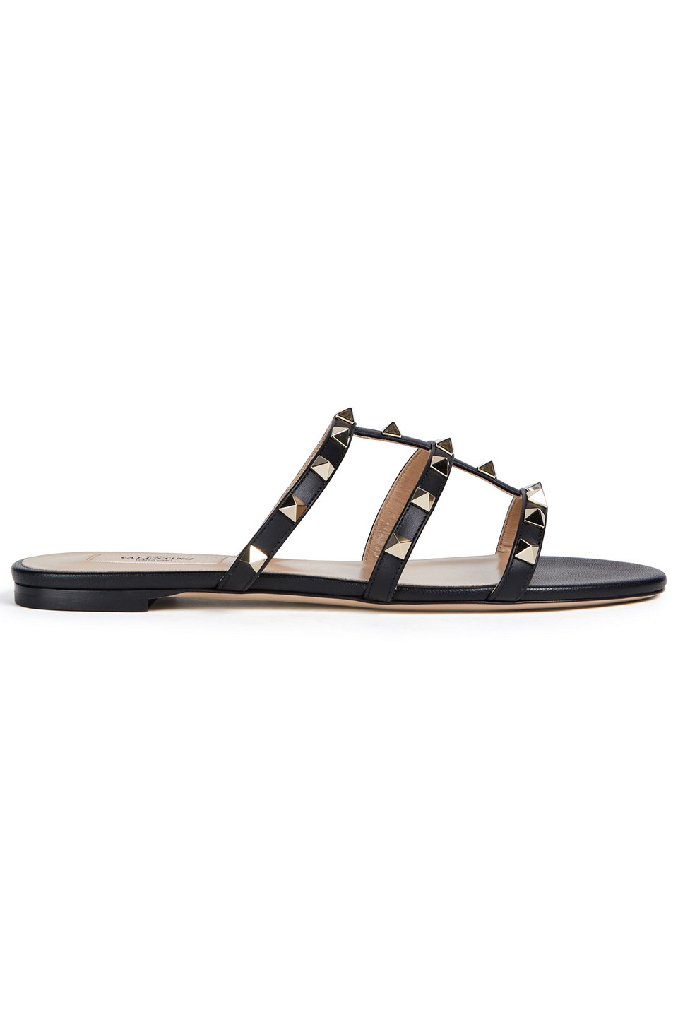 Valentino Rockstud Caged Leather Sandal In Black