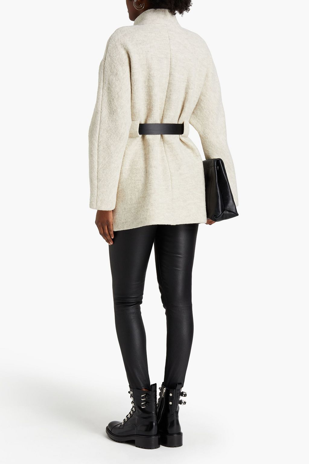 BA&SH Calvi belted bouclé-wool coat