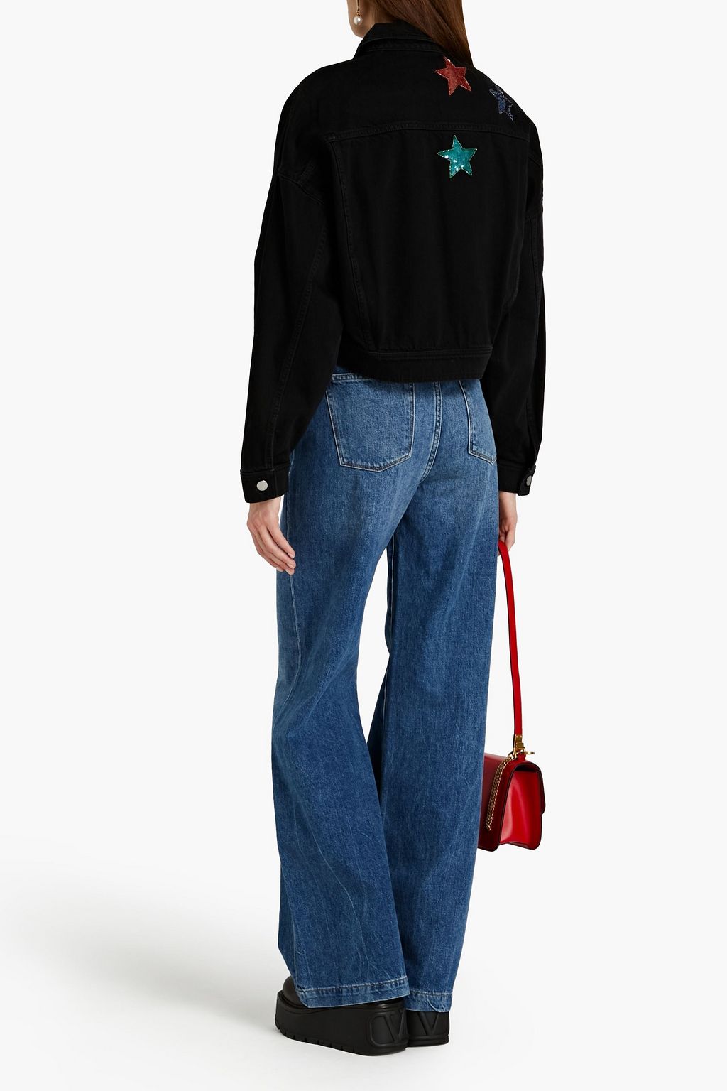 VALENTINO GARAVANI Embellished denim jacket