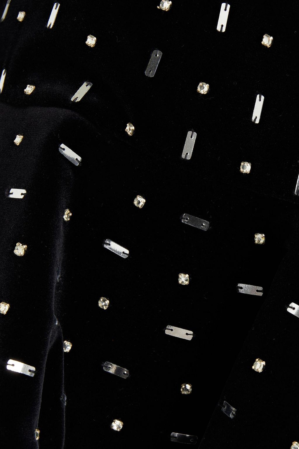 VALENTINO GARAVANI Embellished fluted cotton-velvet shorts