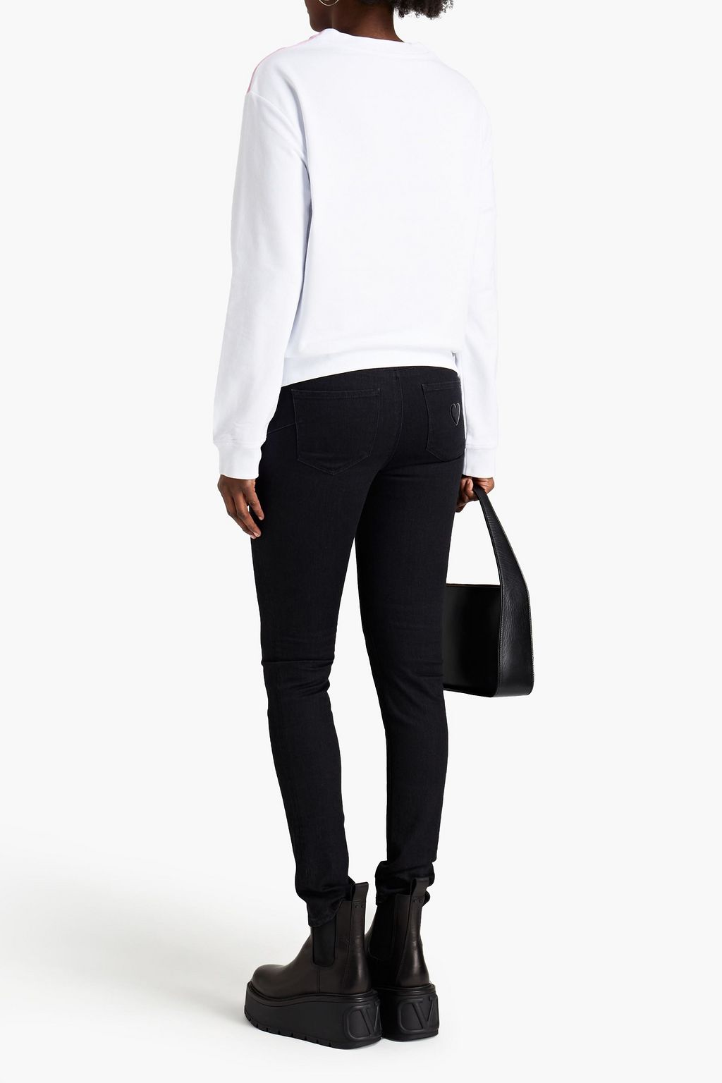 LOVE MOSCHINO Printed French cotton-blend terry sweatshirt