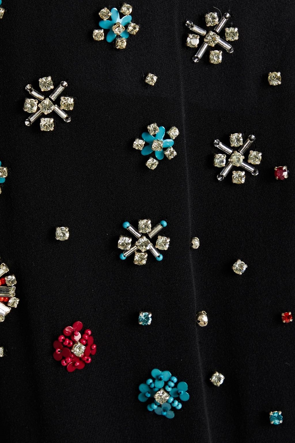 VALENTINO GARAVANI Gathered embellished silk-crepe midi dress