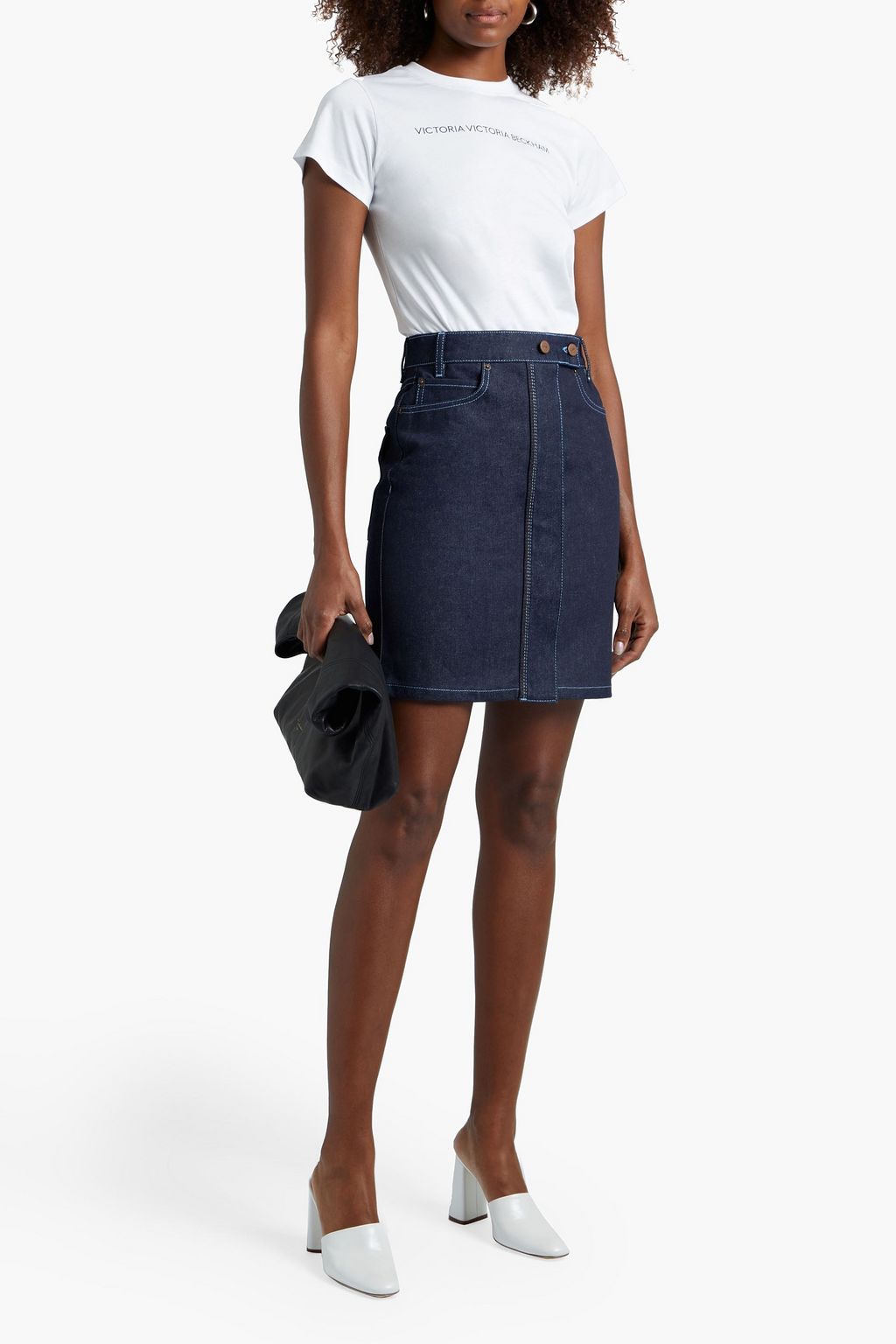 VICTORIA, VICTORIA BECKHAM Denim mini skirt