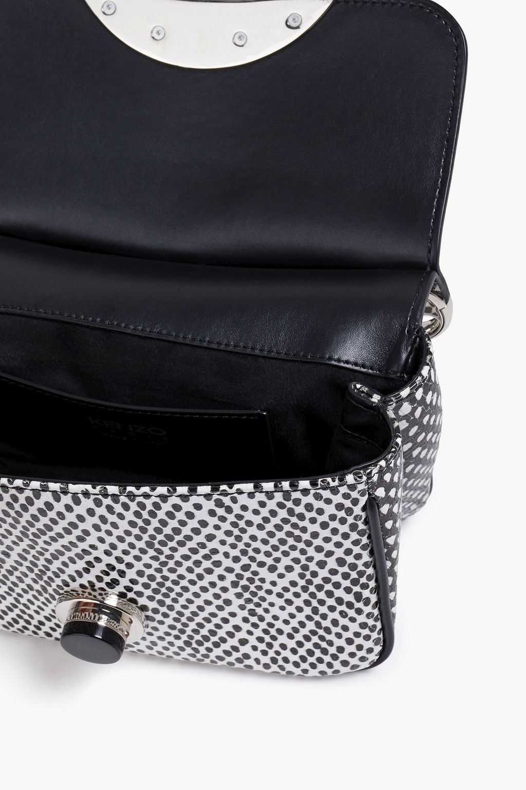 KENZO Embellished snake-effect leather shoulder bag
