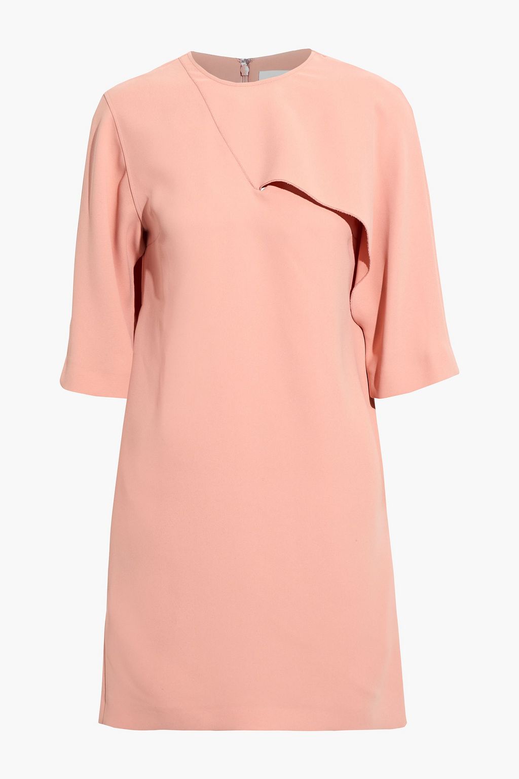 Baby pink Cutout crepe mini dress ...