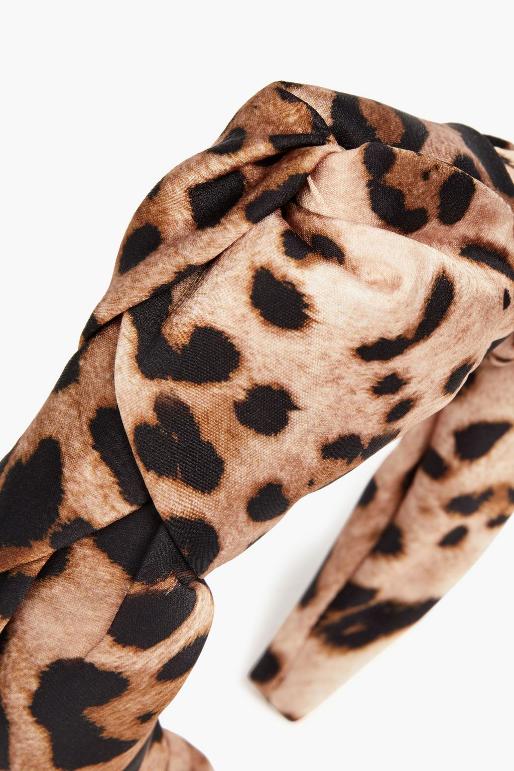 EUGENIA KIM Maryn knotted leopard-print satin headband
