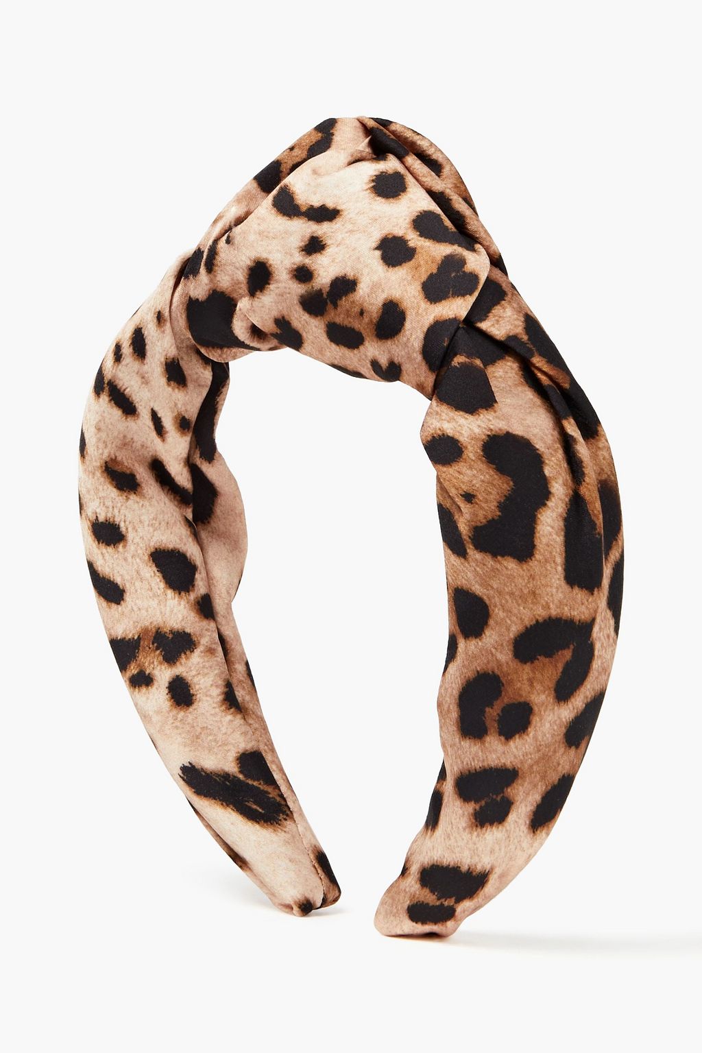 EUGENIA KIM Maryn knotted leopard-print satin headband
