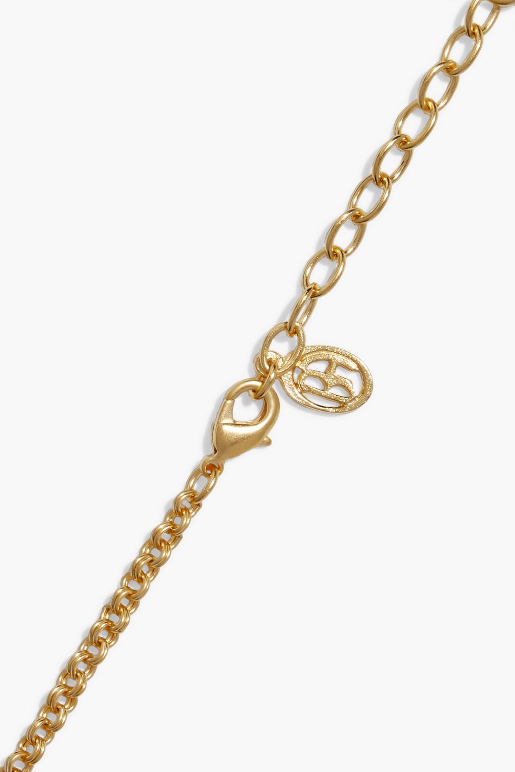 BEN-AMUN 24-karat gold-plated stone necklace