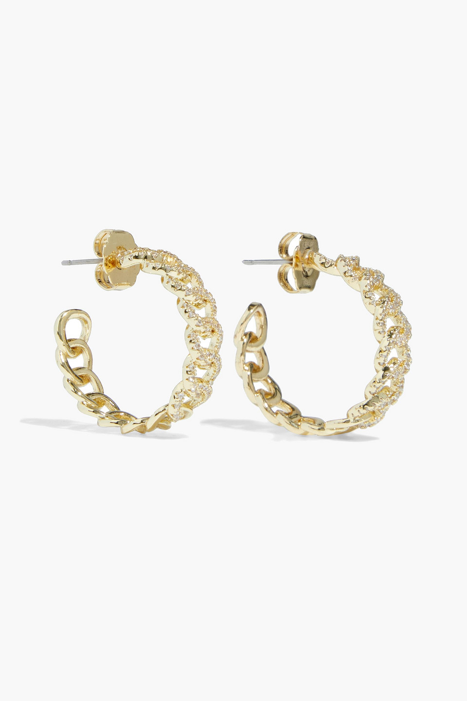 CZ by KENNETH JAY LANE Gold-tone crystal hoop earrings