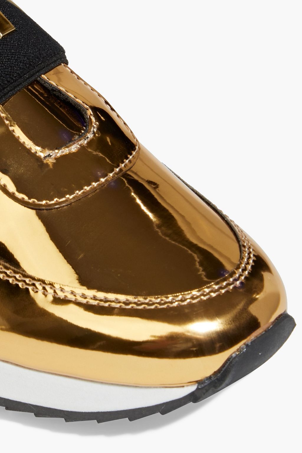 DKNY Marli faux mirrored-leather sneakers