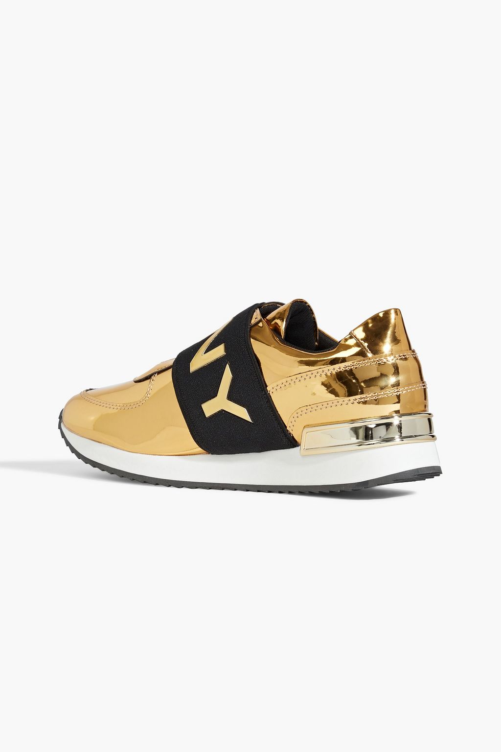 DKNY Marli faux mirrored-leather sneakers
