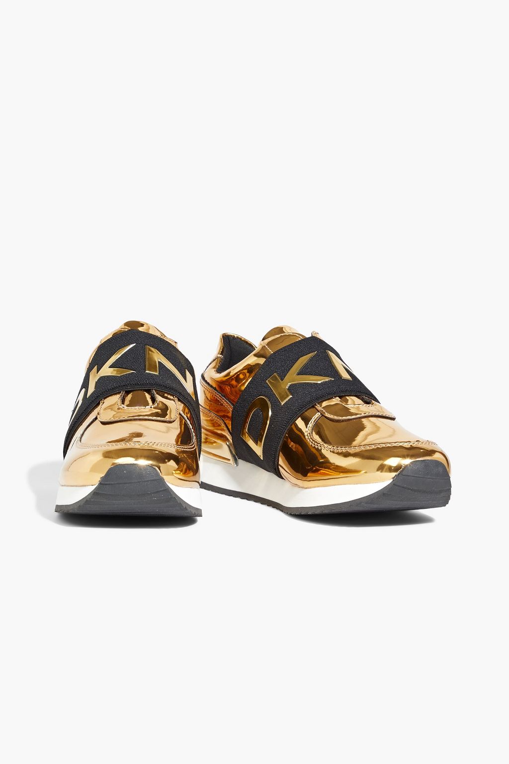 DKNY Marli faux mirrored-leather sneakers