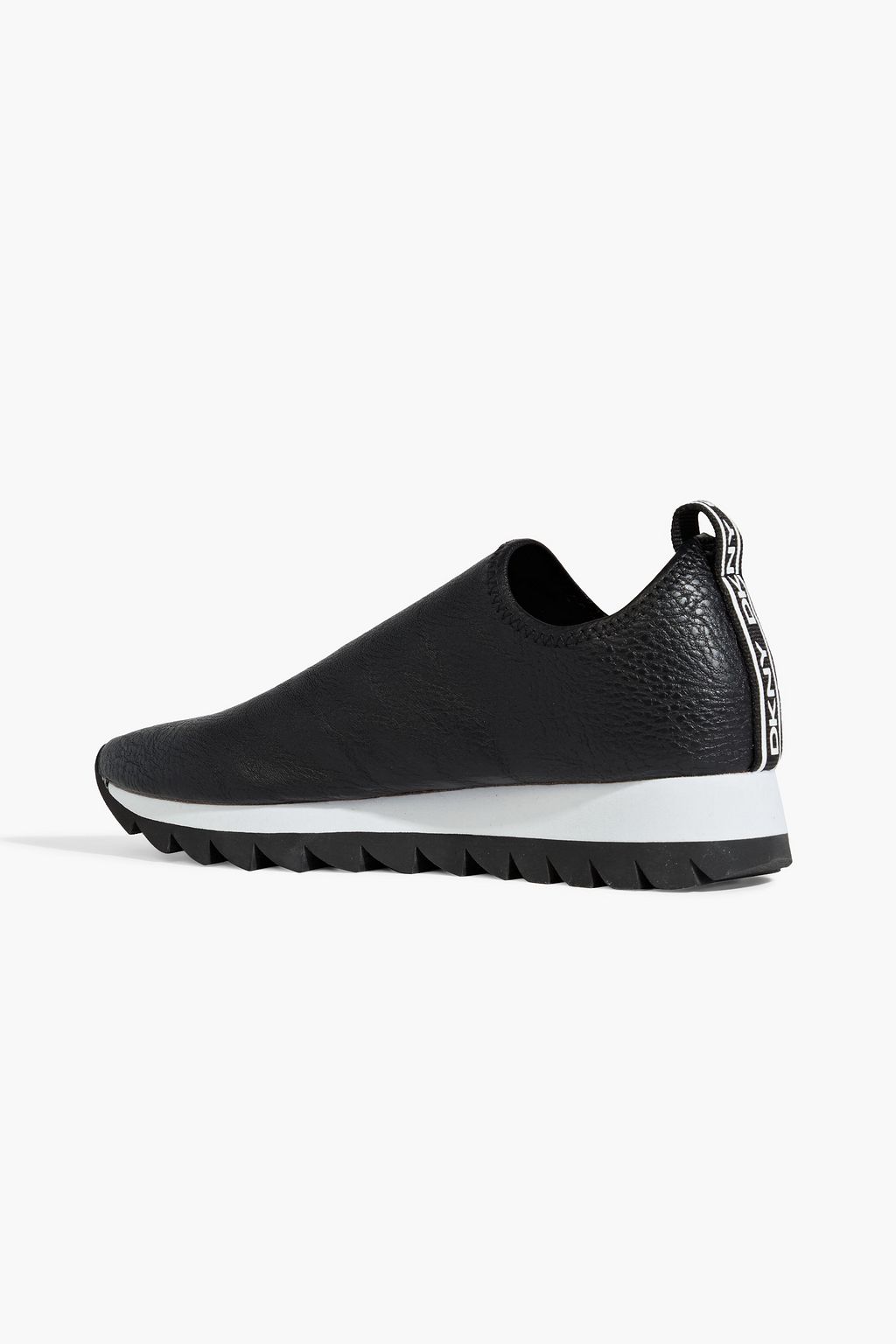 DKNY Azer logo-print faux pebbled-leather slip-on sneakers