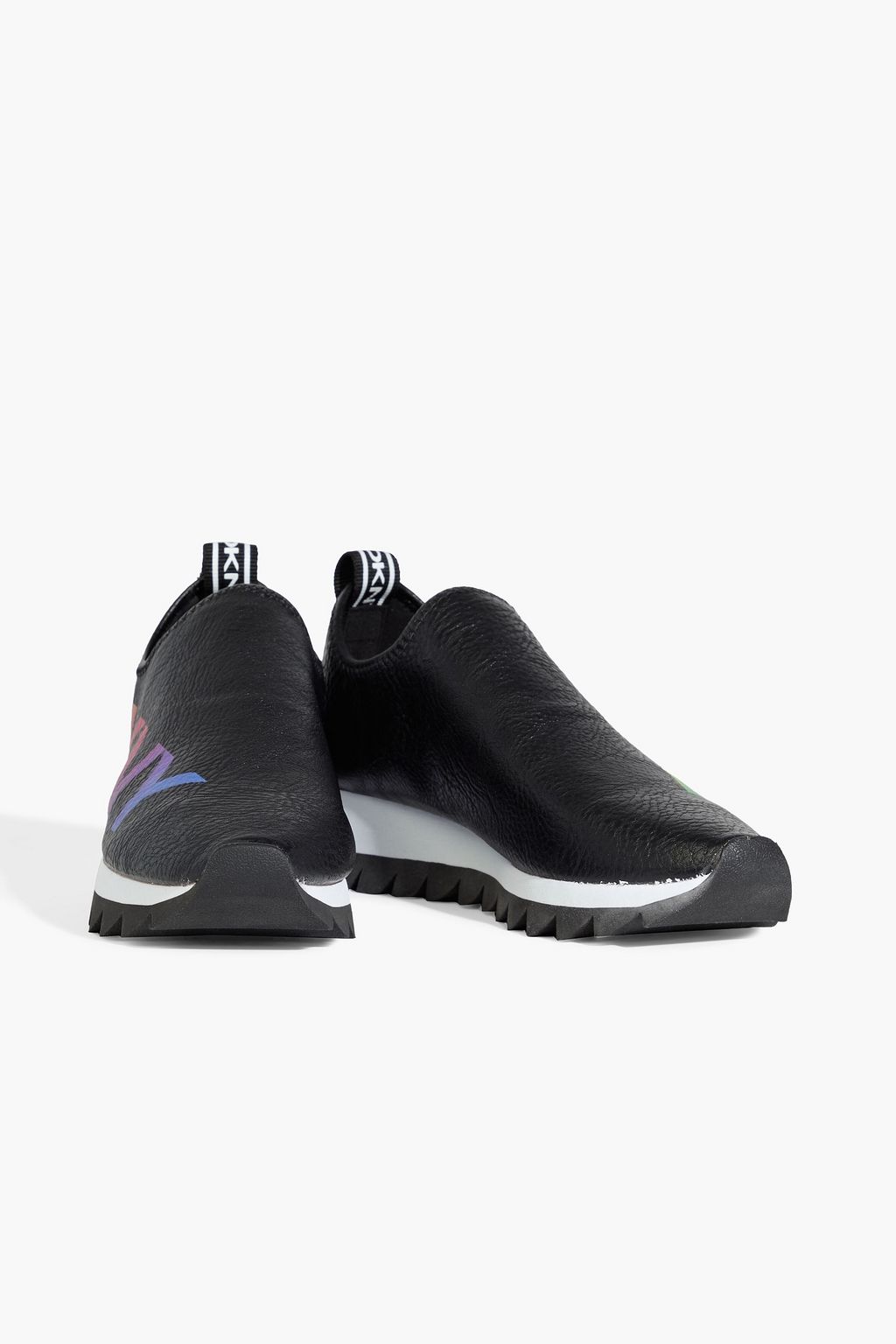 DKNY Azer logo-print faux pebbled-leather slip-on sneakers