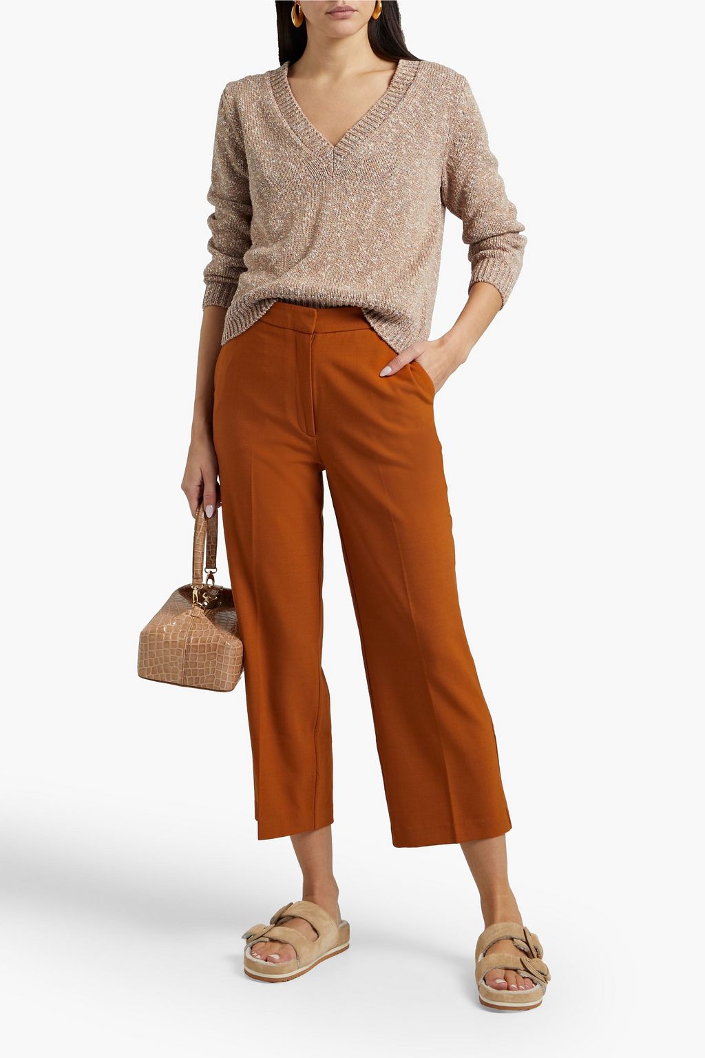 CHINTI & PARKER Cropped twill straight-leg pants