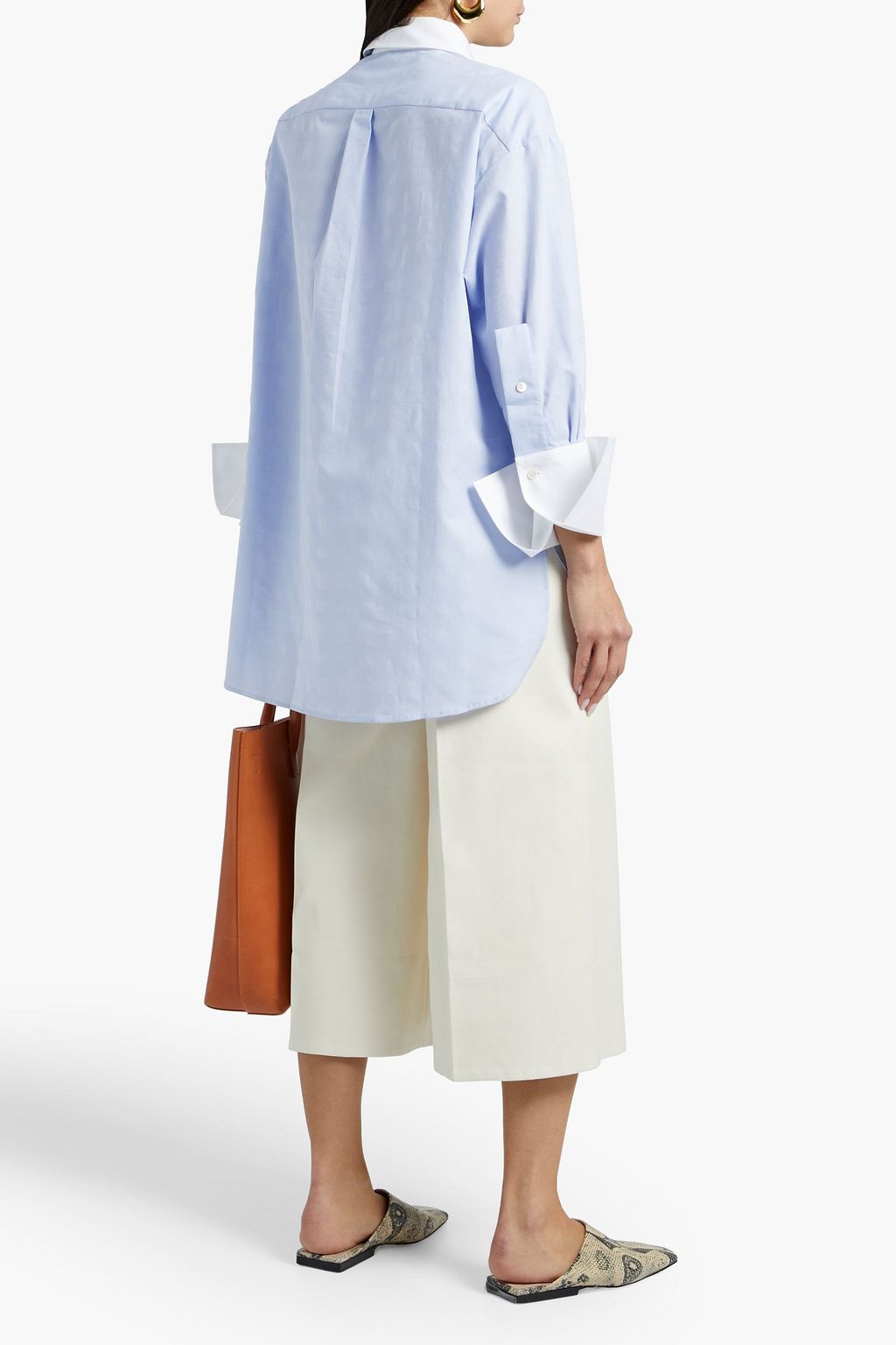 PALMER//HARDING Oversized cotton-jacquard shirt