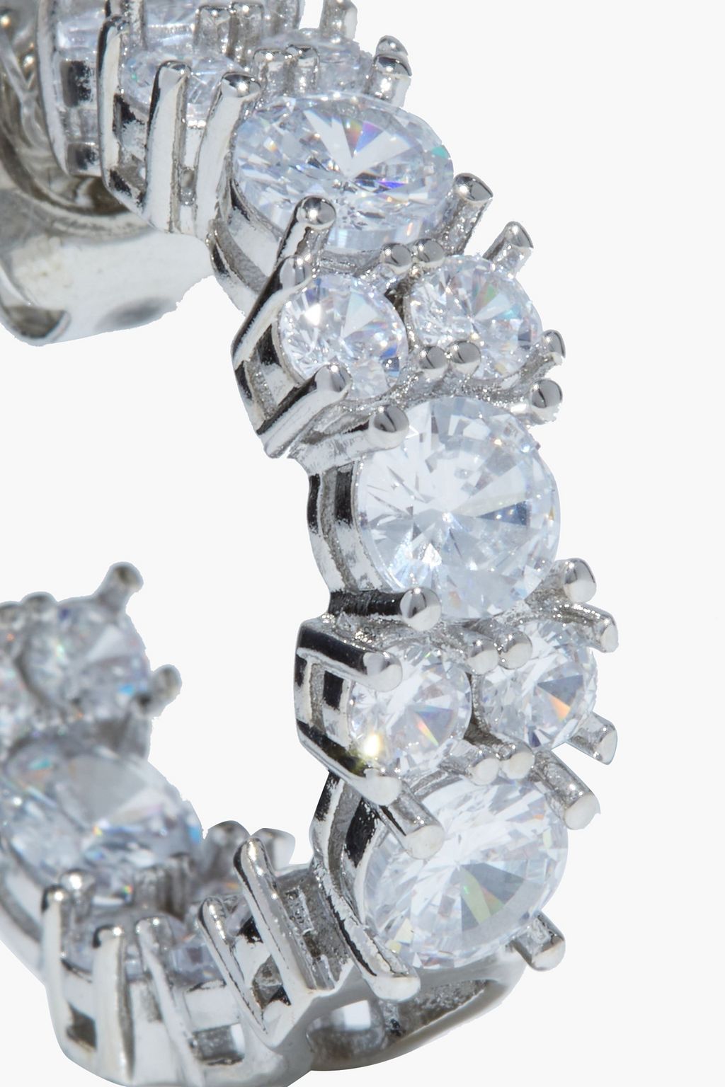 CZ BY KENNETH JAY LANE Rhodium-plated crystal earrings