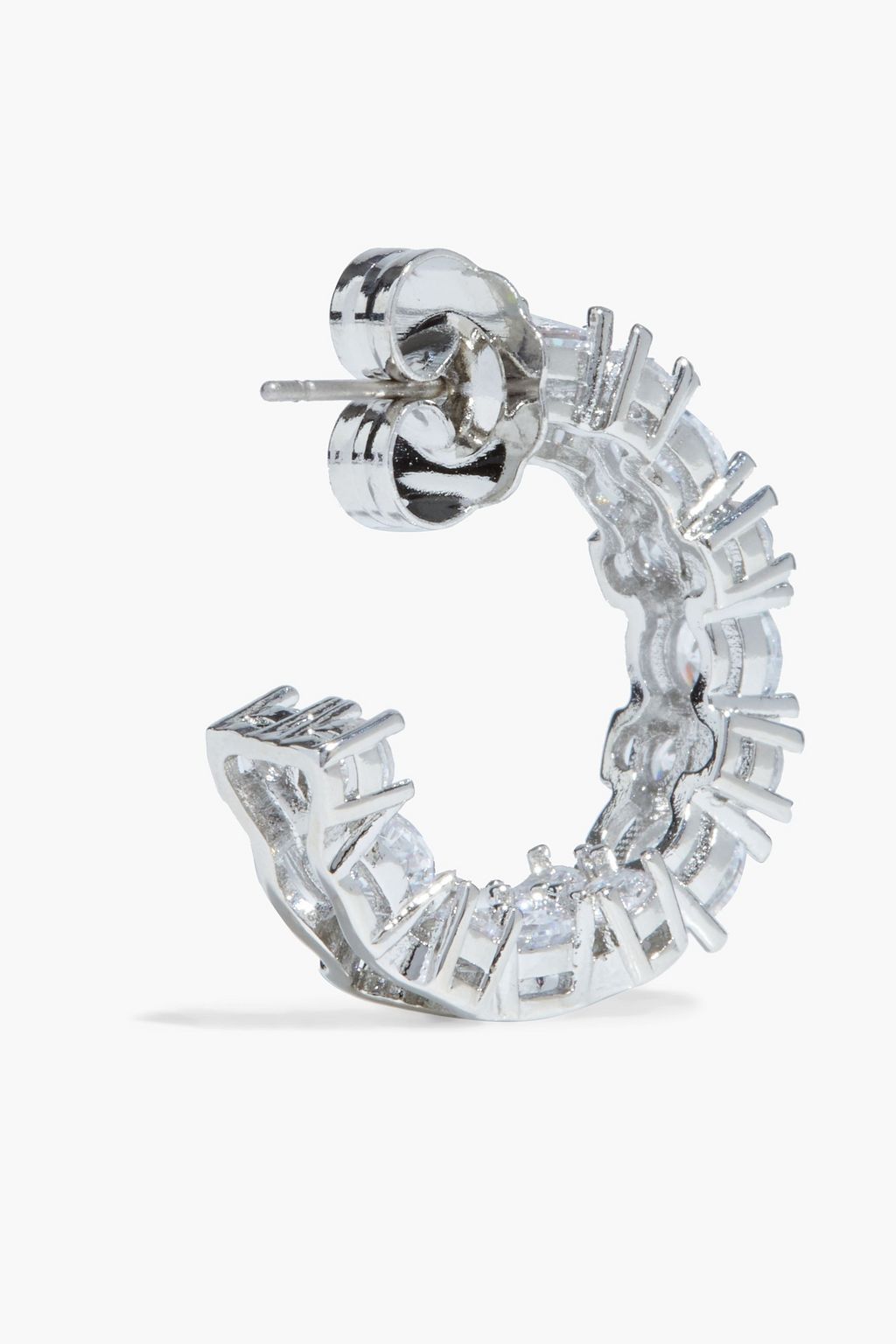 CZ BY KENNETH JAY LANE Rhodium-plated crystal earrings