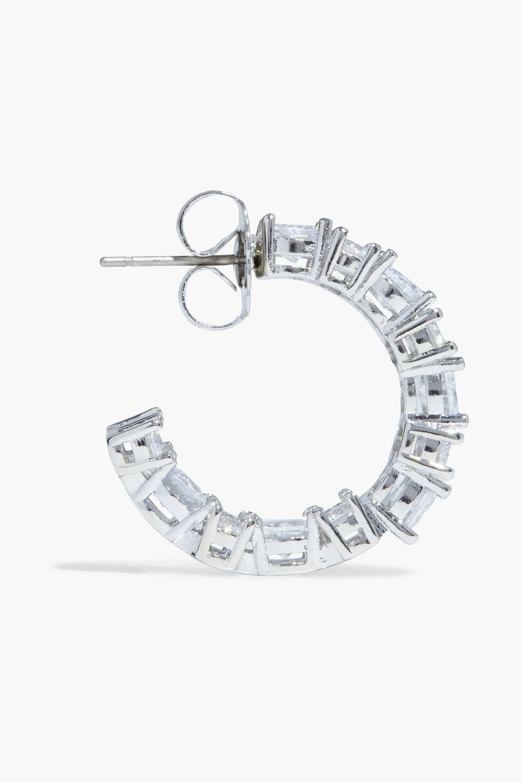 CZ BY KENNETH JAY LANE Rhodium-plated crystal earrings
