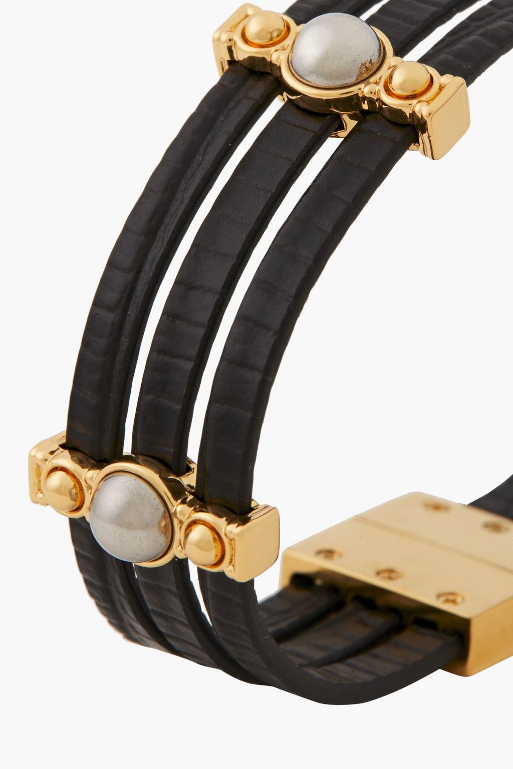 MAJE Bead-embellished leather bracelet
