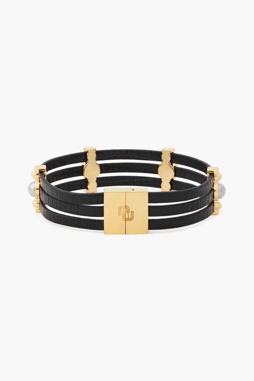 MAJE Bead-embellished leather bracelet