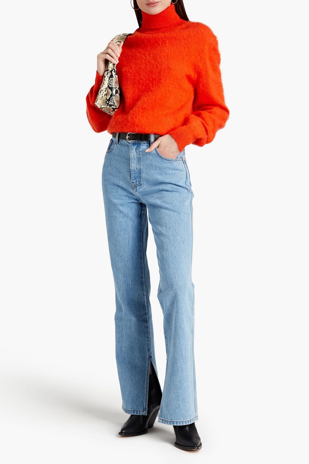 RABANNE Mohair-blend turtleneck sweater