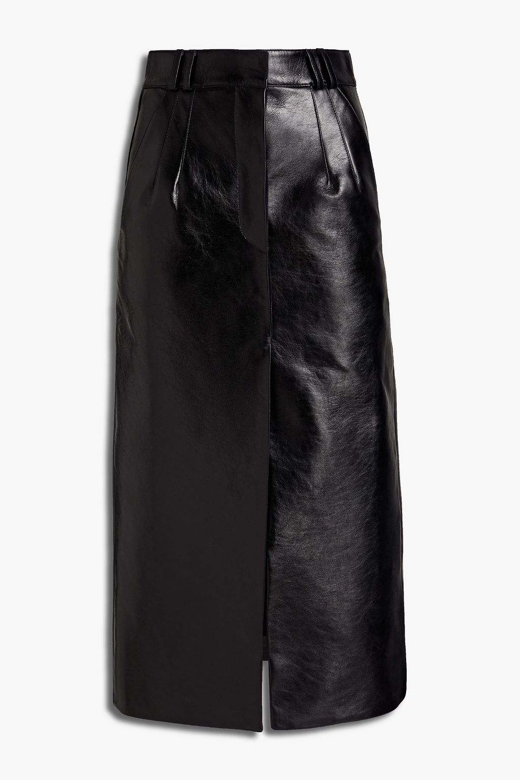 leather midi skirt