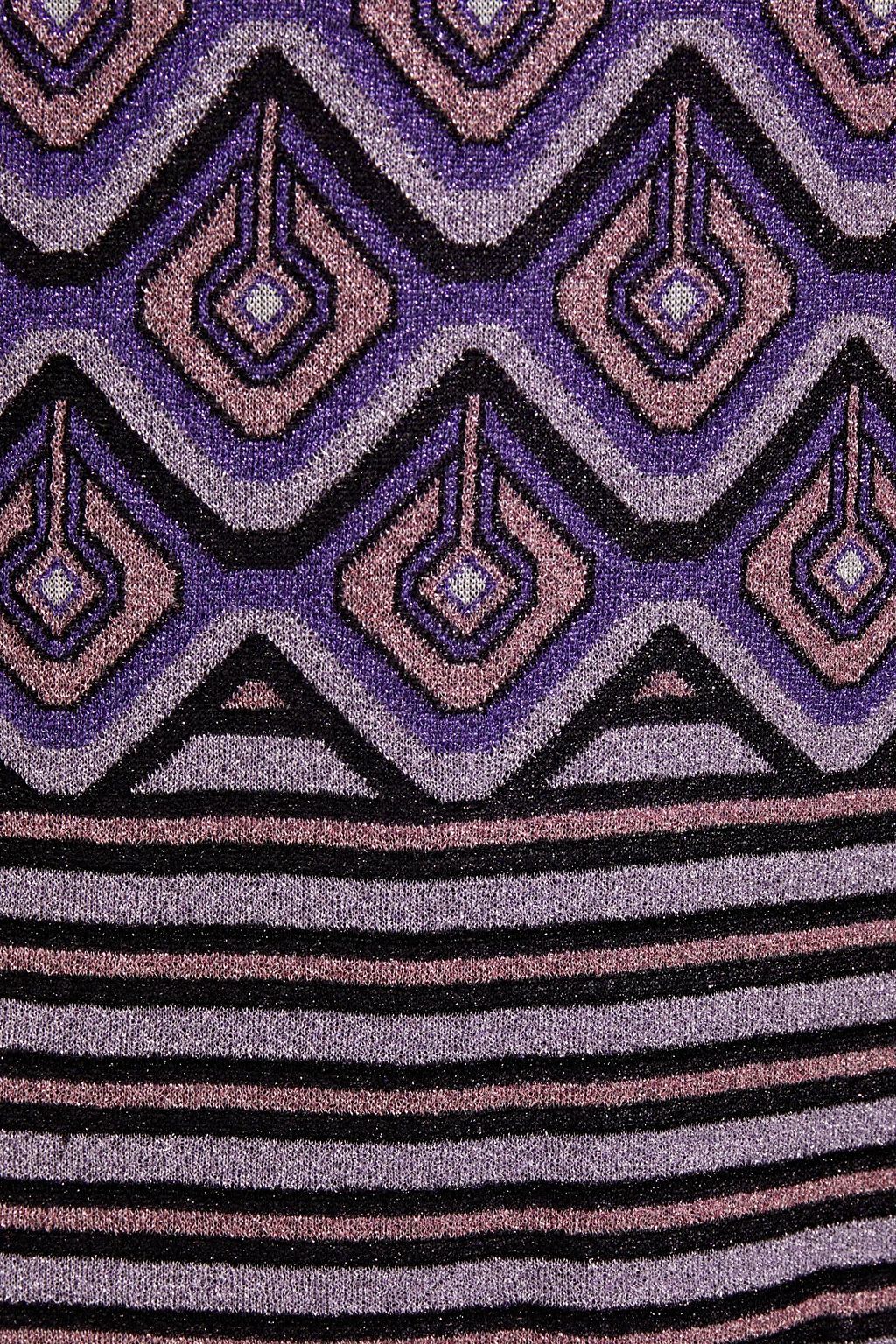 RABANNE Metallic jacquard-knit sweater