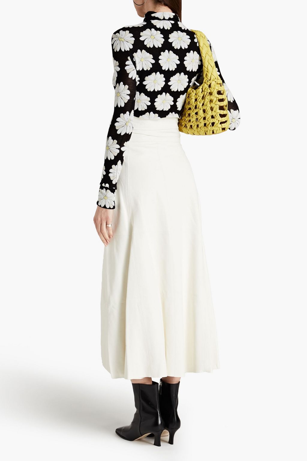 RABANNE Jacquard-knit cotton-blend turtleneck top