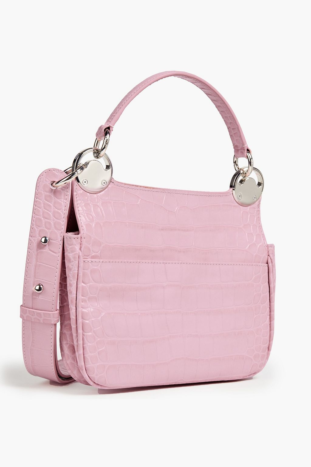 KENZO Eye embellished croc-effect leather shoulder bag