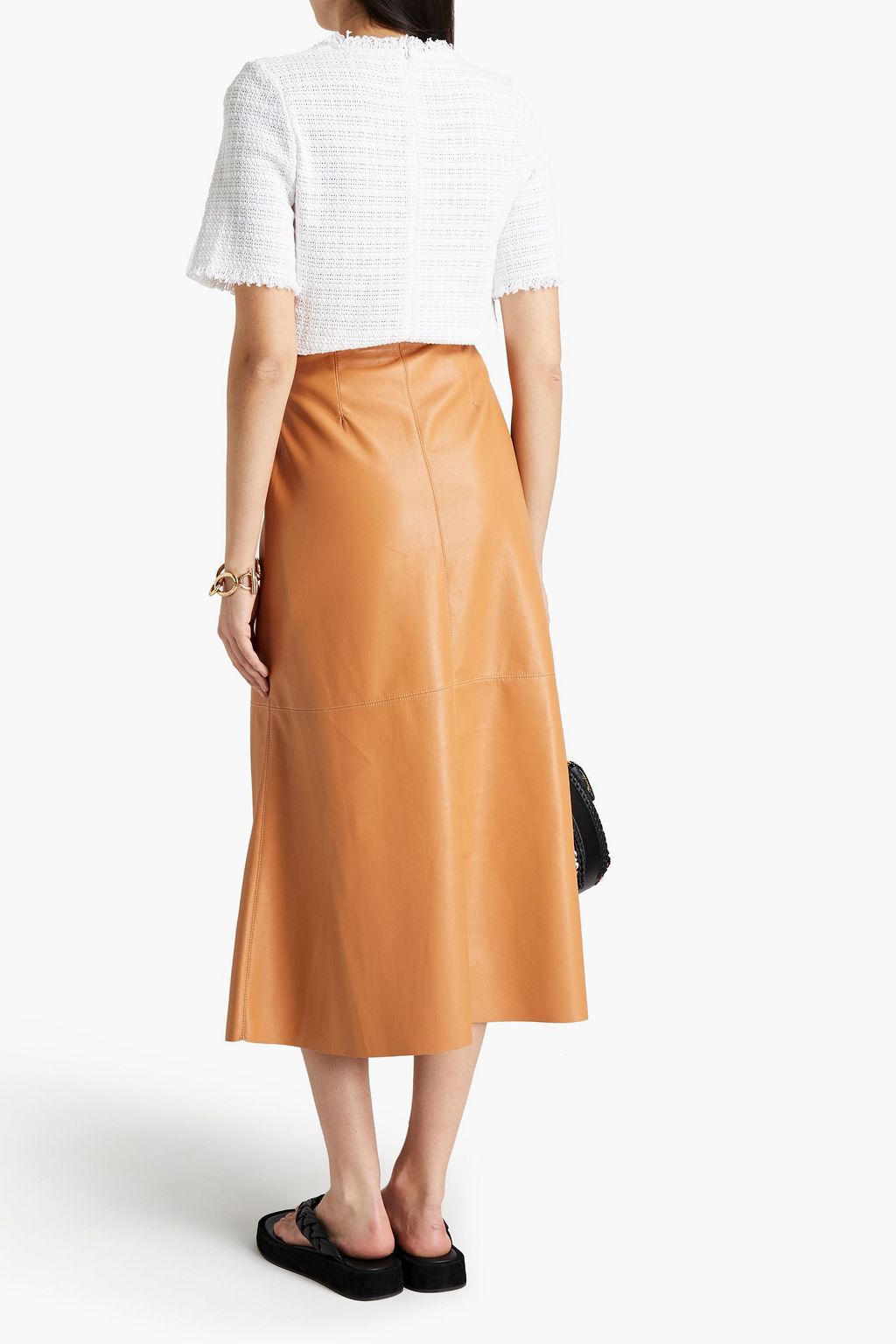 NANUSHKA Vegan leather midi skirt