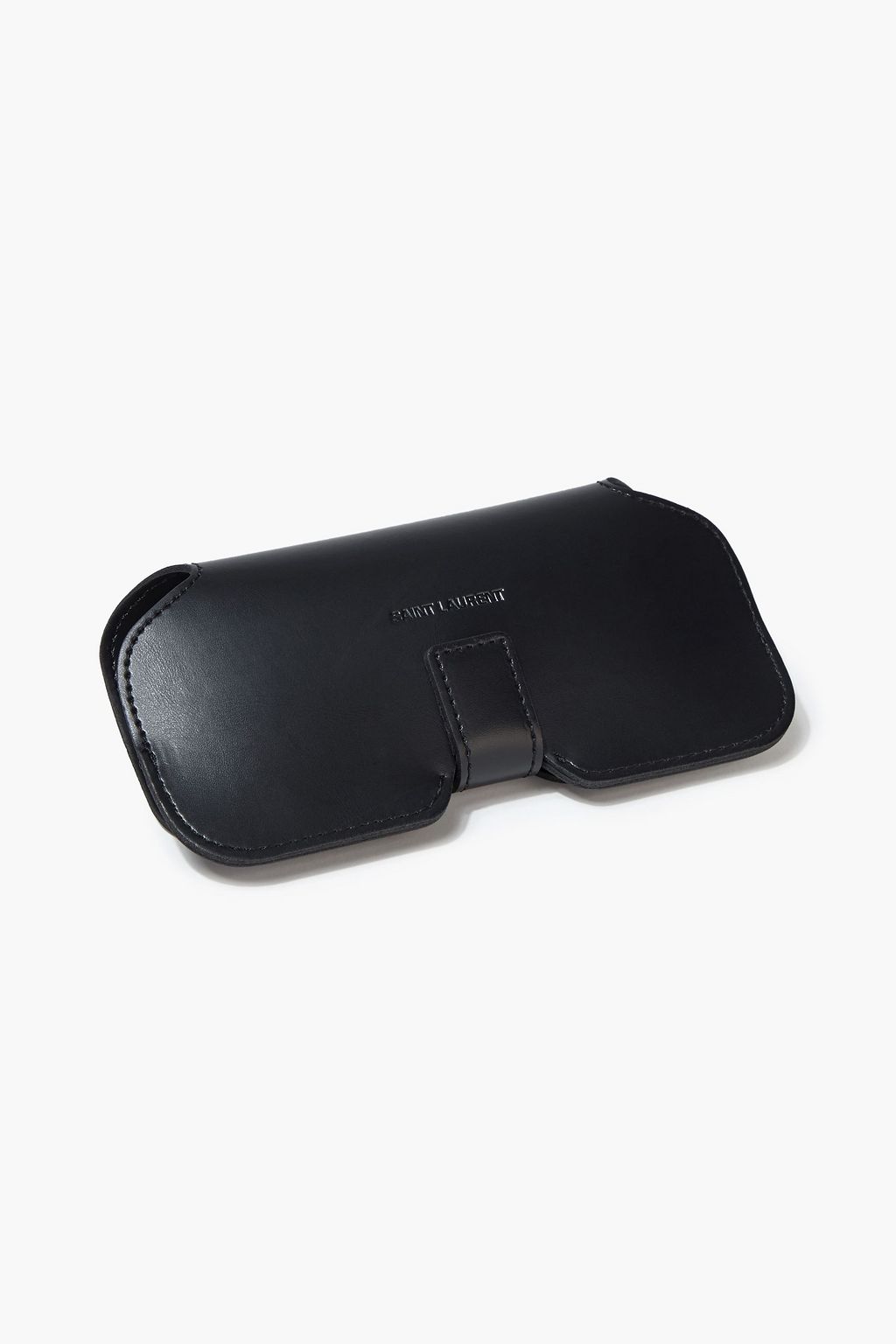 SAINT LAURENT Rectangle-frame gunmetal-tone sunglasses