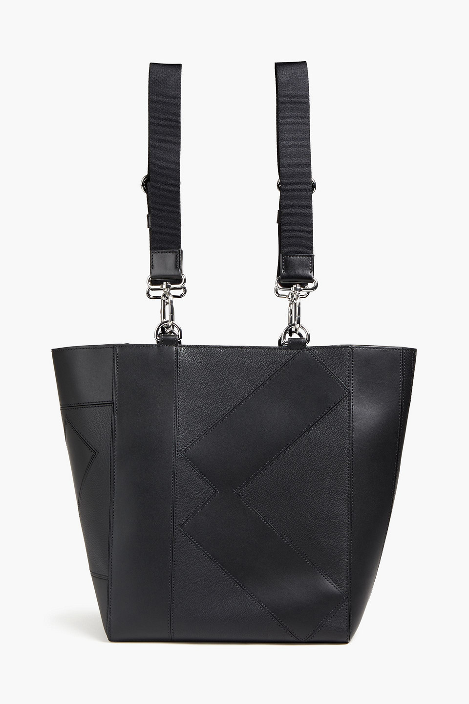 Kenzo Smooth And Pebbledleather Tote In Black ModeSens