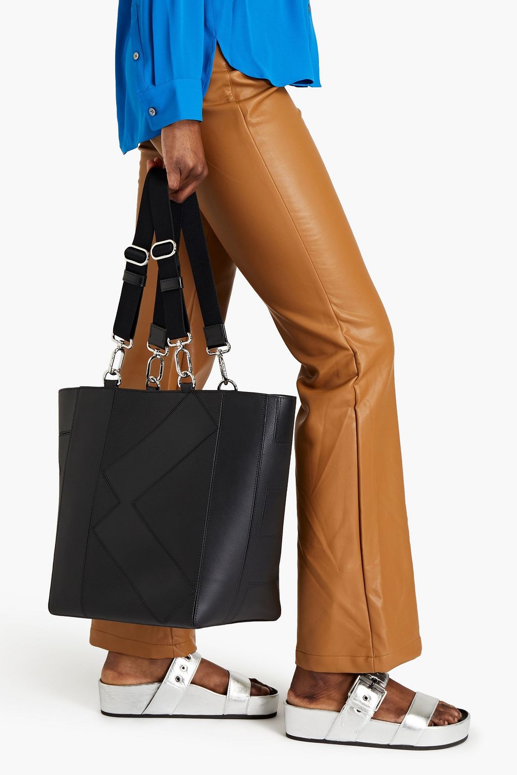 KENZO Smooth and pebbled-leather tote