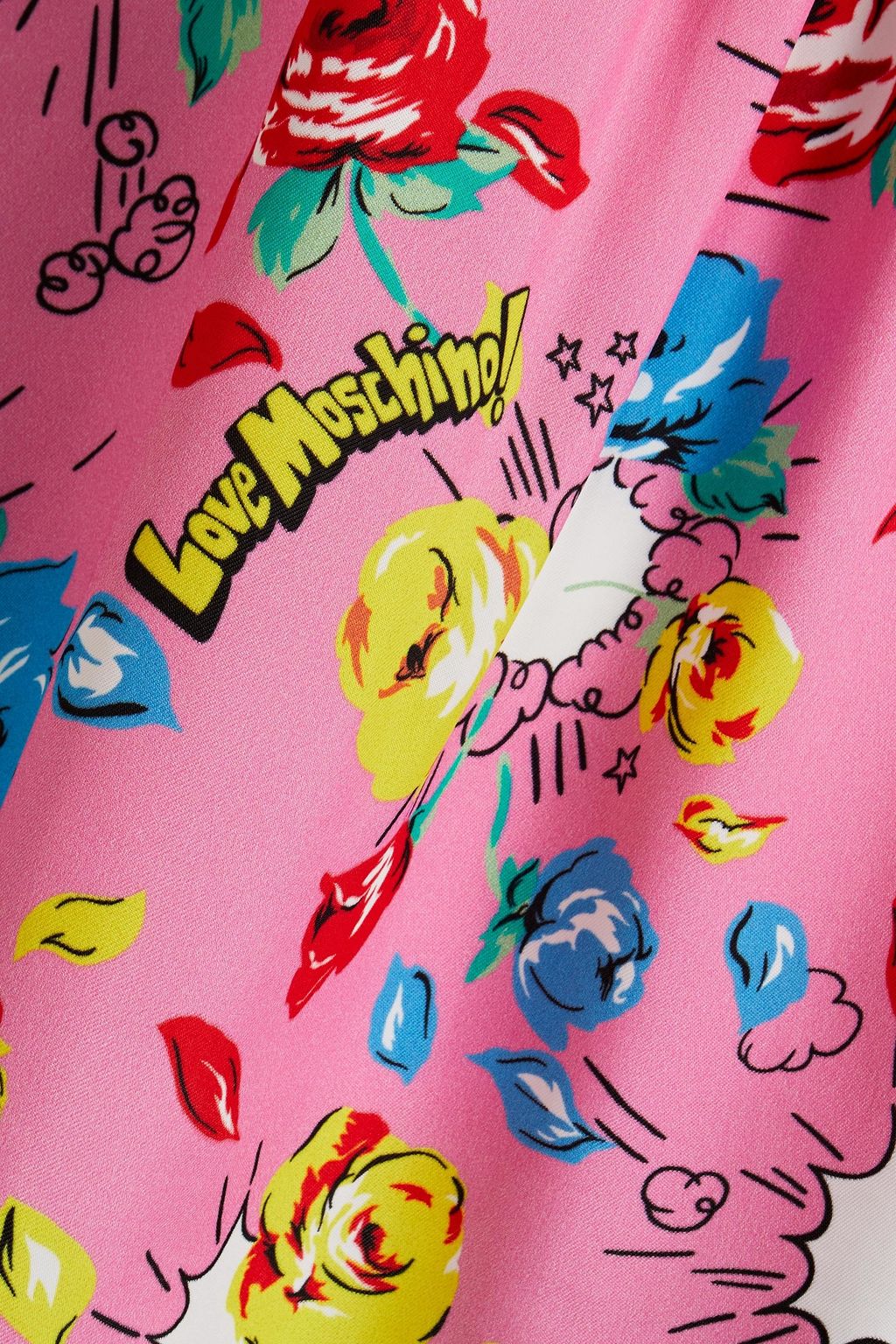 LOVE MOSCHINO Wrap-effect gathered floral-print twill mini dress