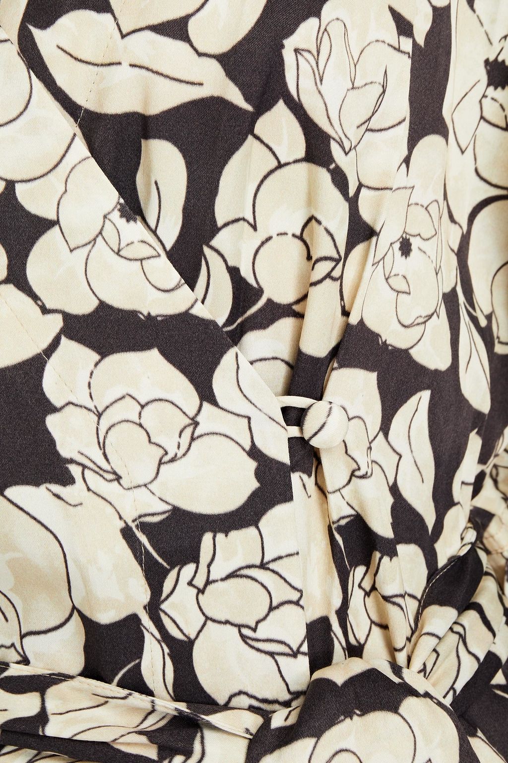 NANUSHKA Floral-print satin-crepe mini wrap dress