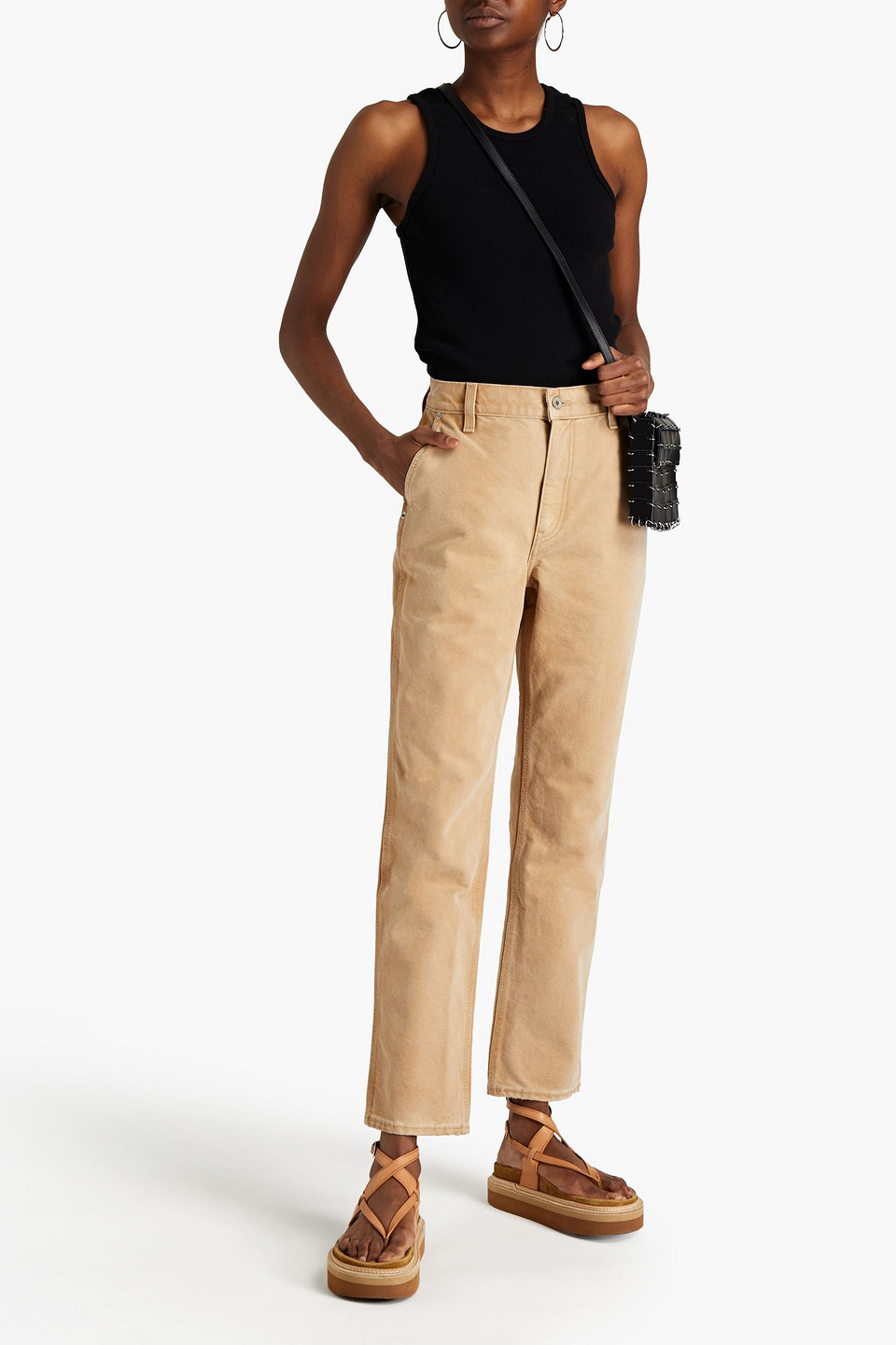 Yeezy Faded Cotton-canvas Straight-leg Trousers In Brown