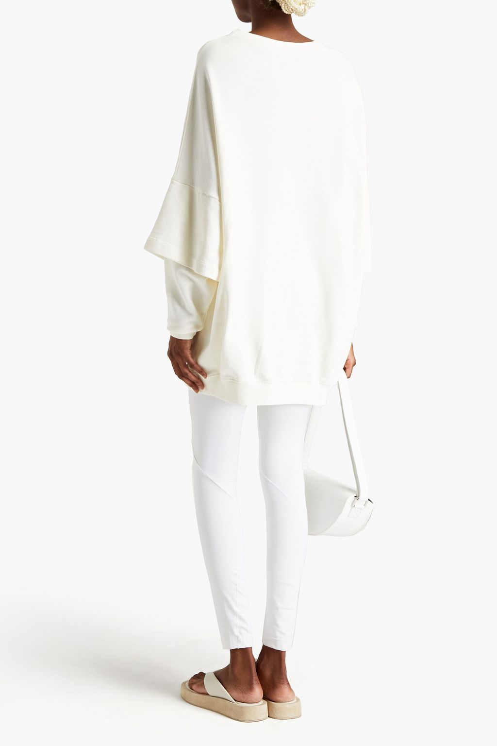 YEEZY Oversized layered French cotton-terry sweatshirt