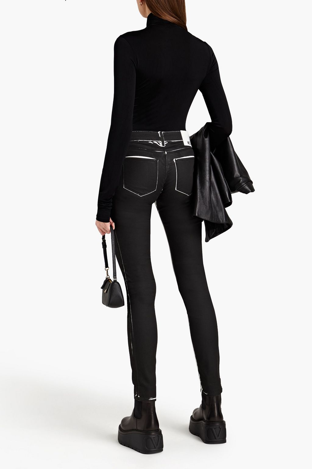 LOVE MOSCHINO Bleached high-rise skinny jeans