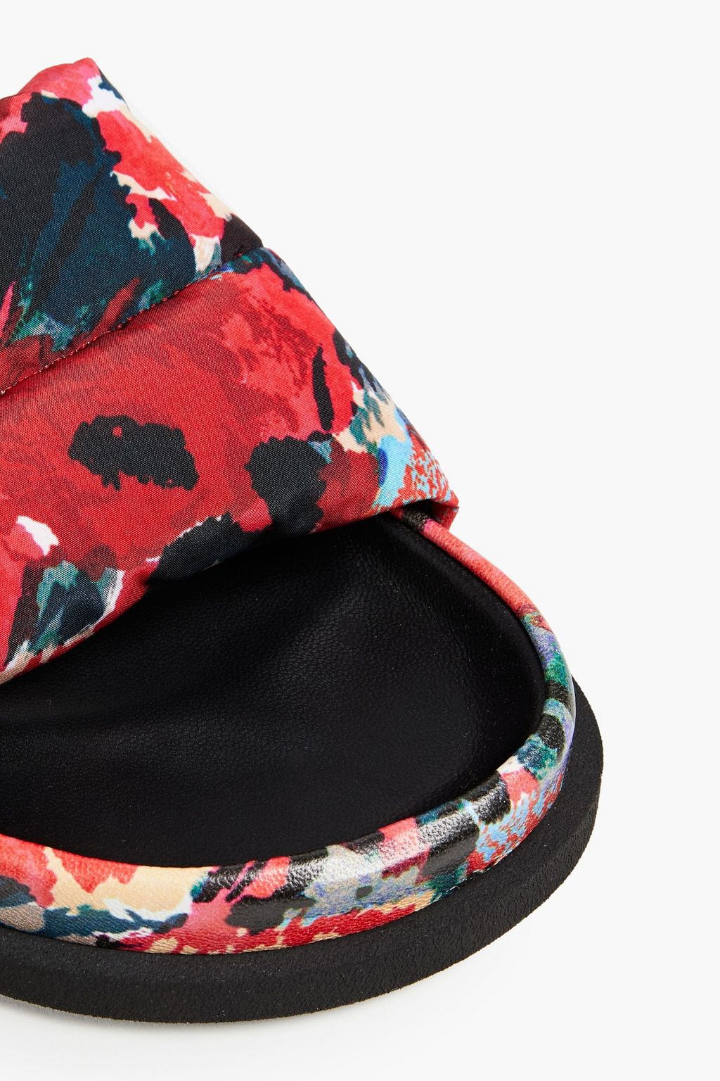 KENZO Komfy leather-trimmed printed shell slides