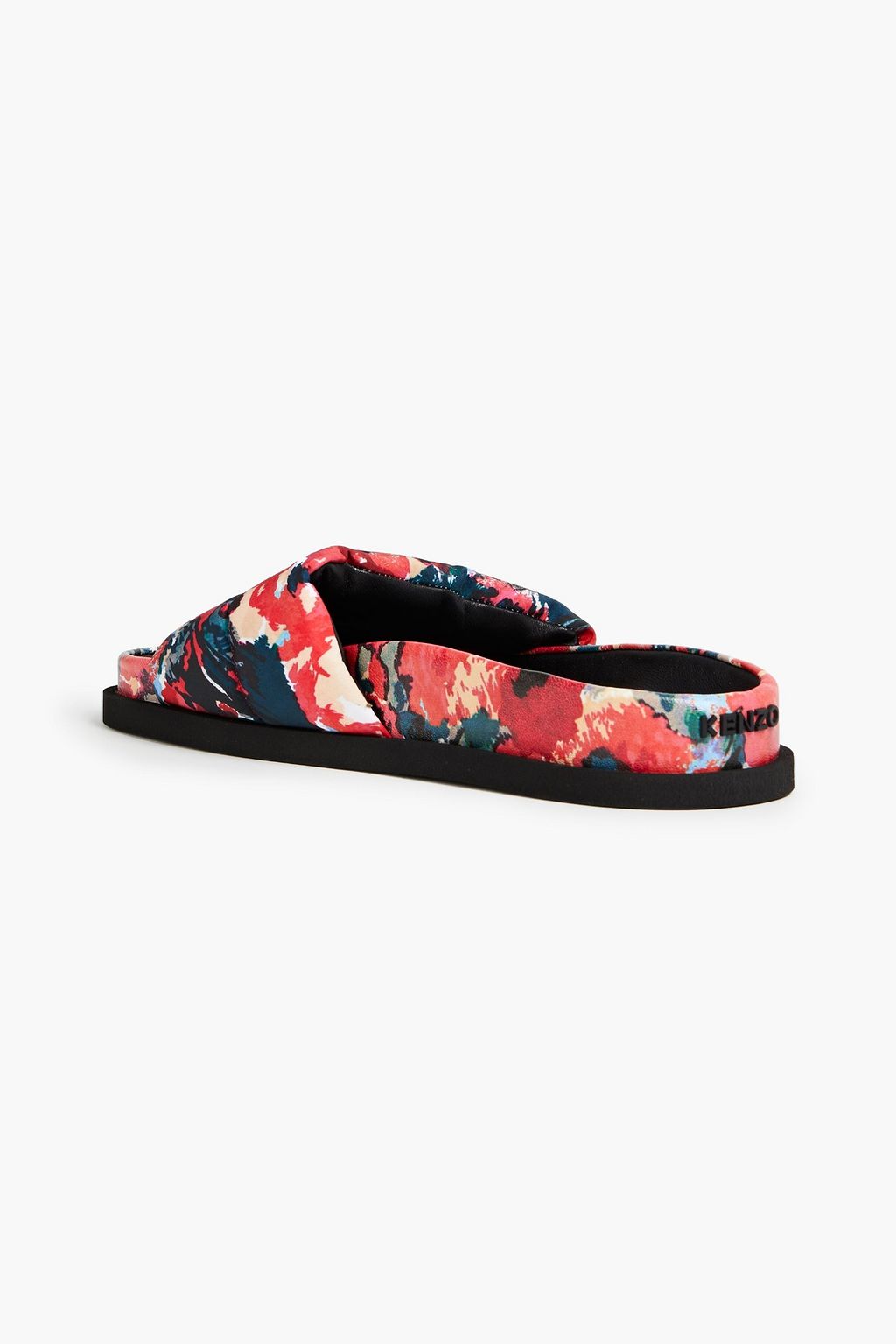 KENZO Komfy leather-trimmed printed shell slides