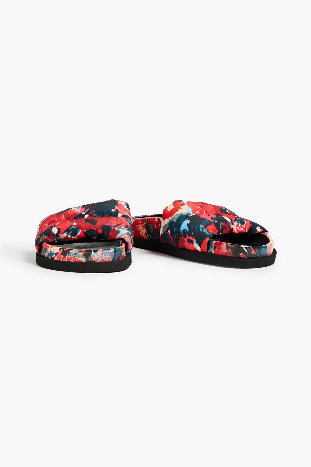 KENZO Komfy leather-trimmed printed shell slides