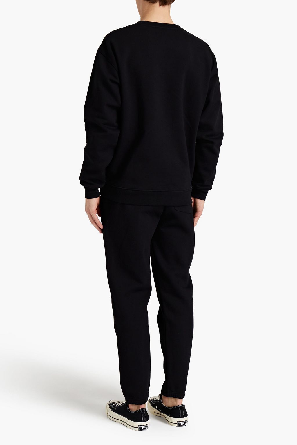 FRAME Printed cotton-blend fleece sweatshirt