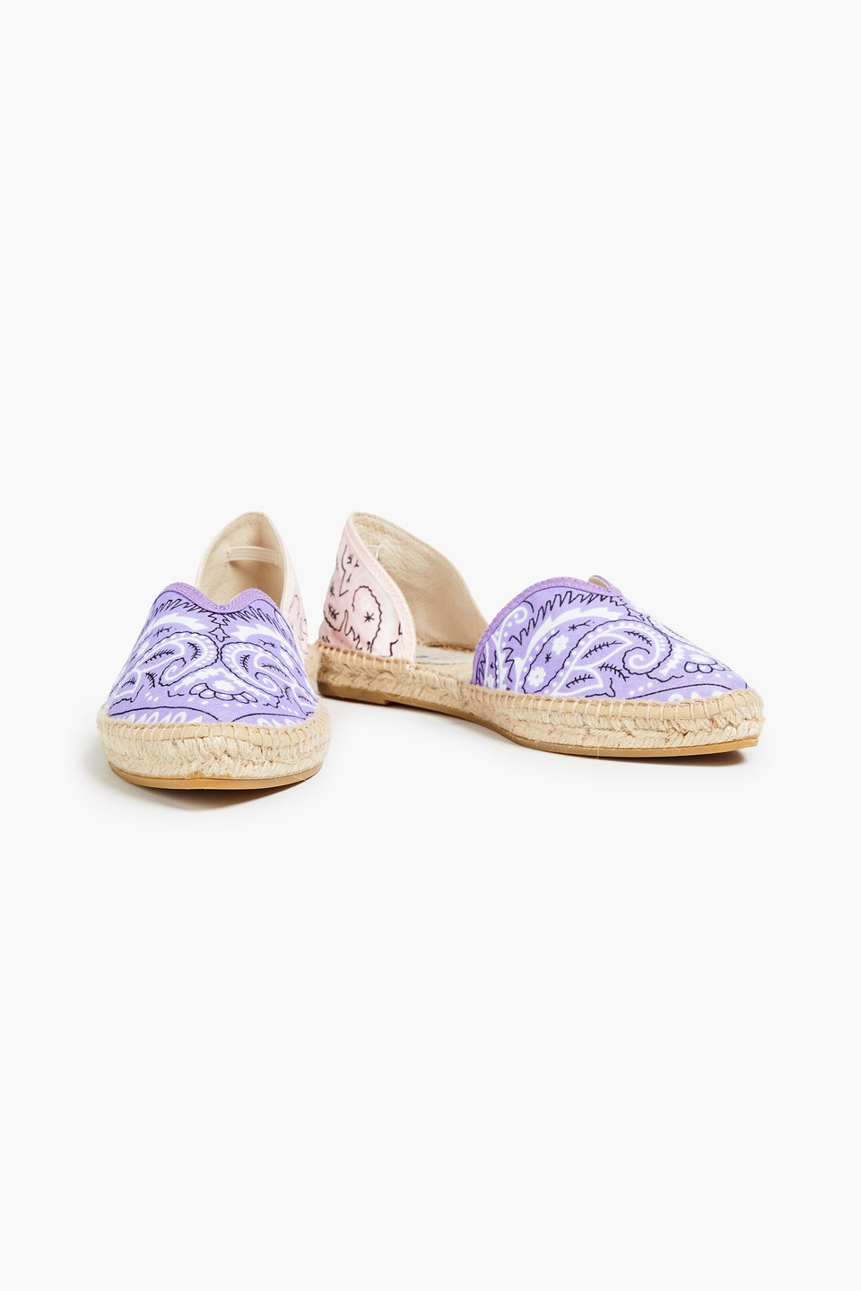 Manebi Hamptons Printed Woven Espadrilles In Purple