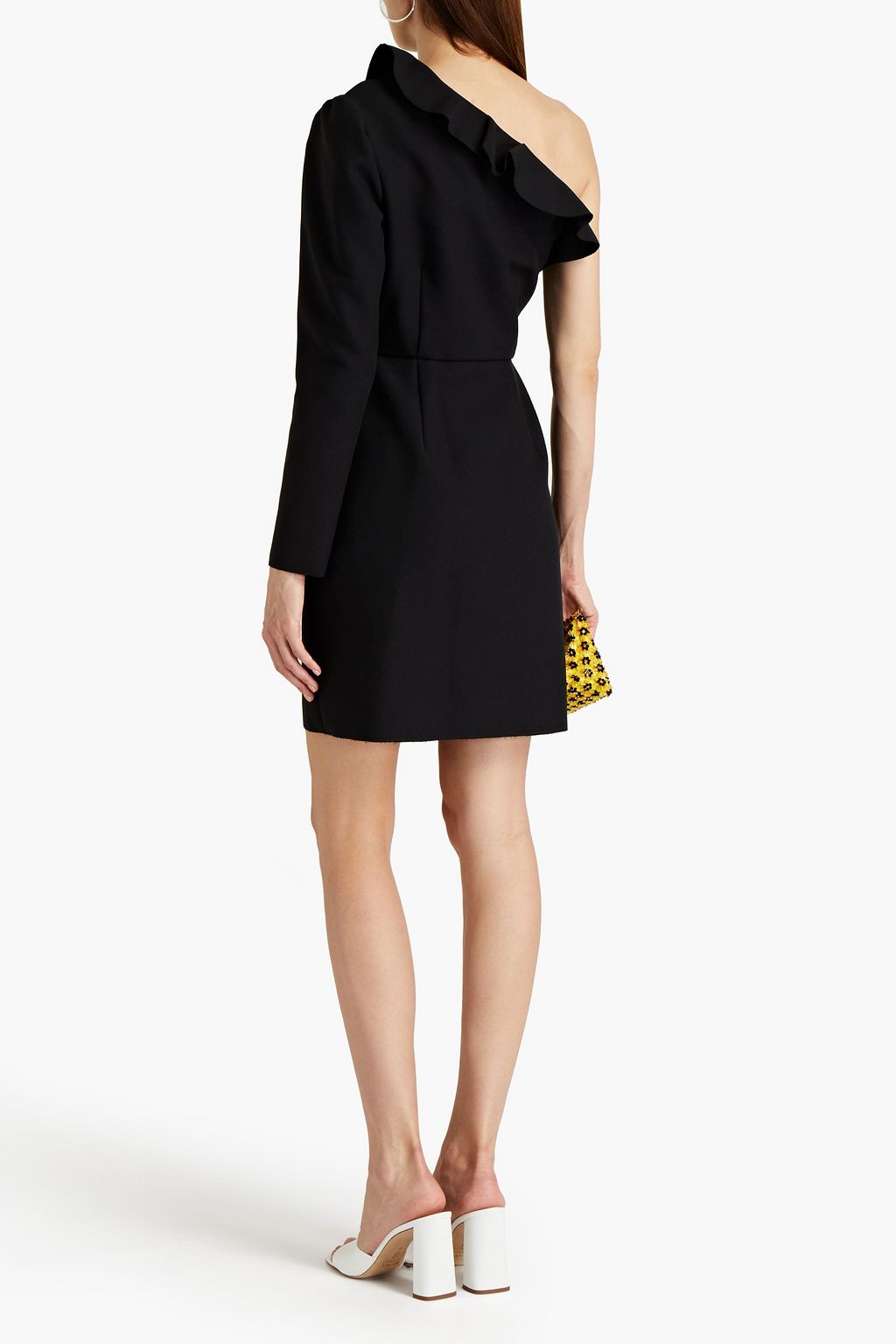 MSGM One shoulder ruffled crepe mini dress