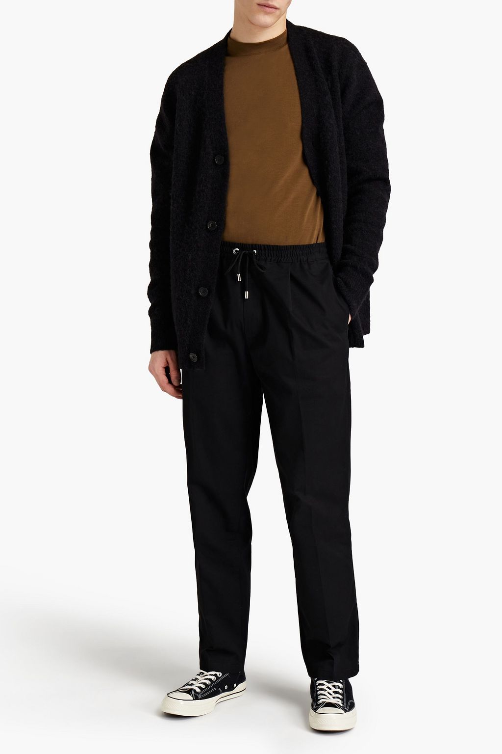 FRAME Tapered cotton-blend twill pants