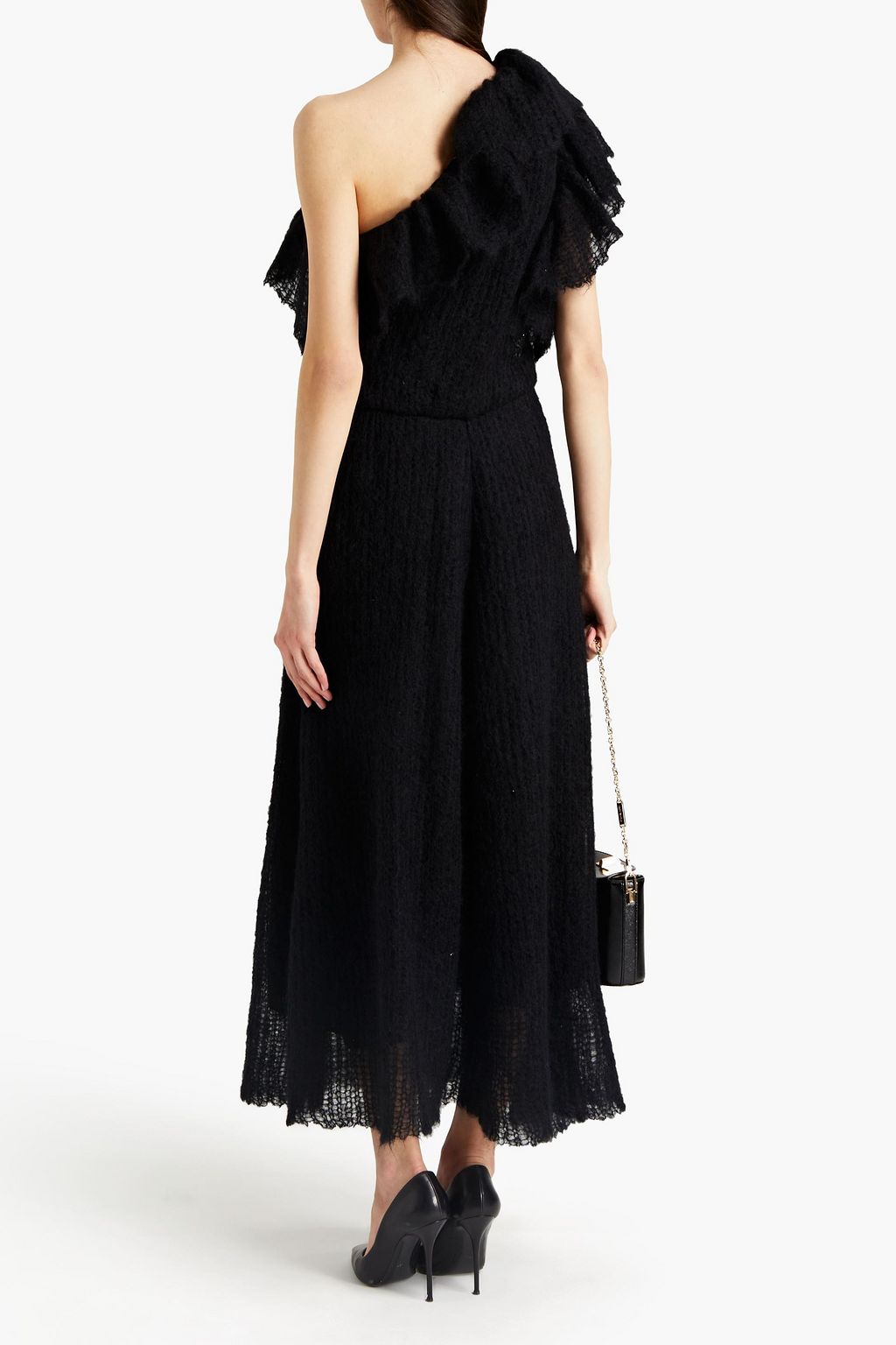 VALENTINO GARAVANI One shoulder sequin-embellished knitted dress