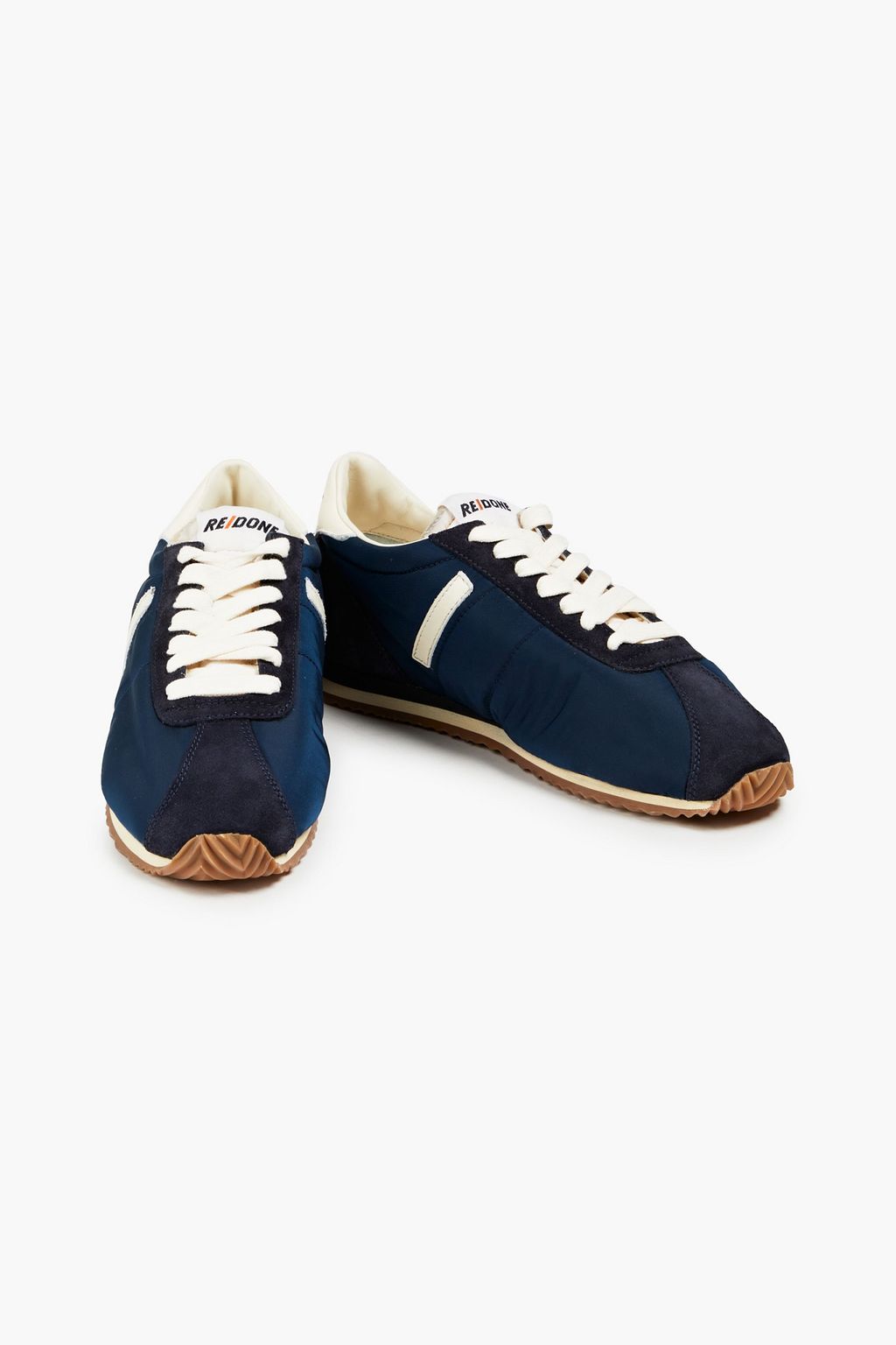 RE/DONE 70s Runner suede-trimmed shell sneakers